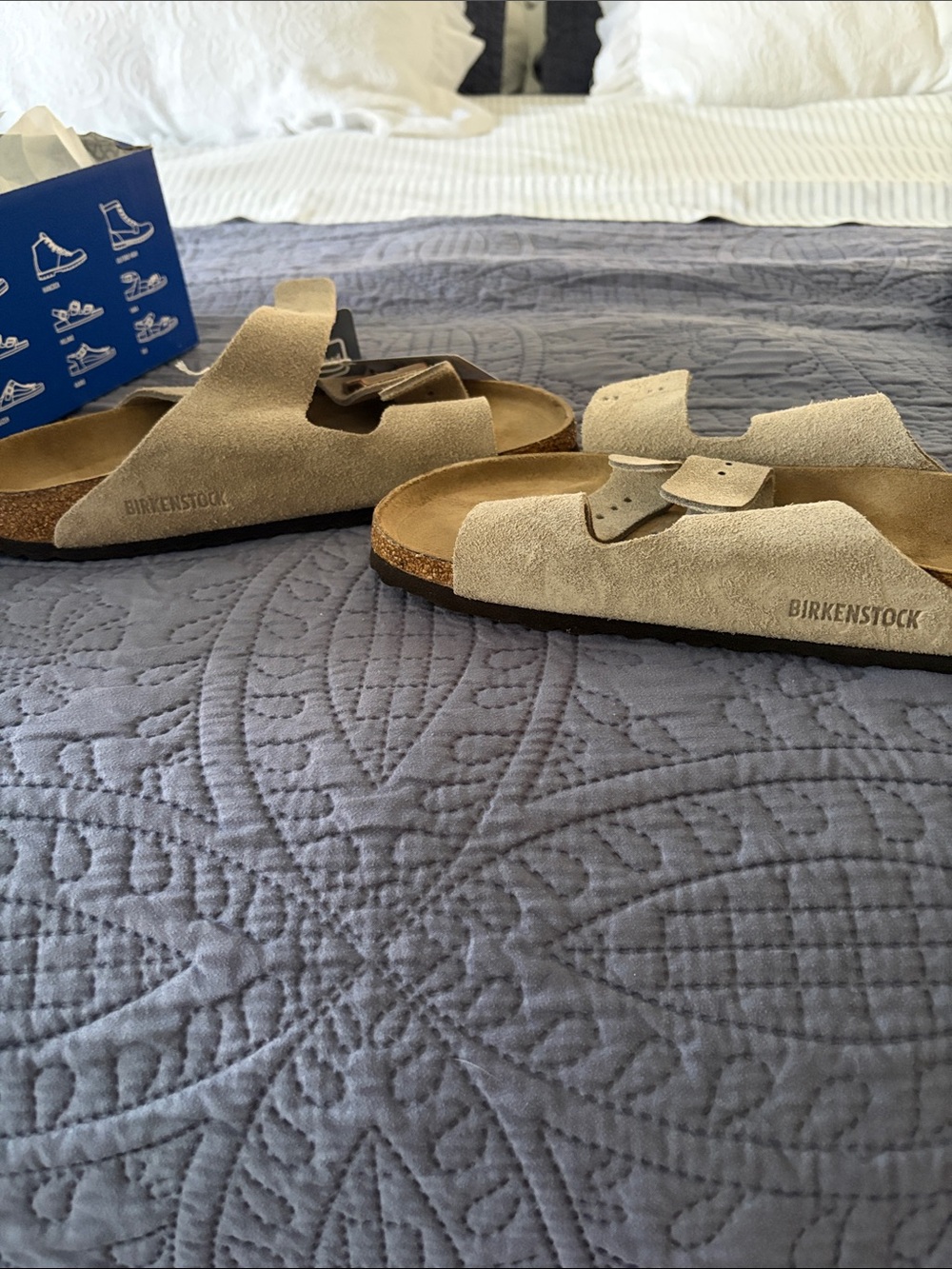 Birkenstock brand new in box Taupe Arizona Label - Picture 5 of 5